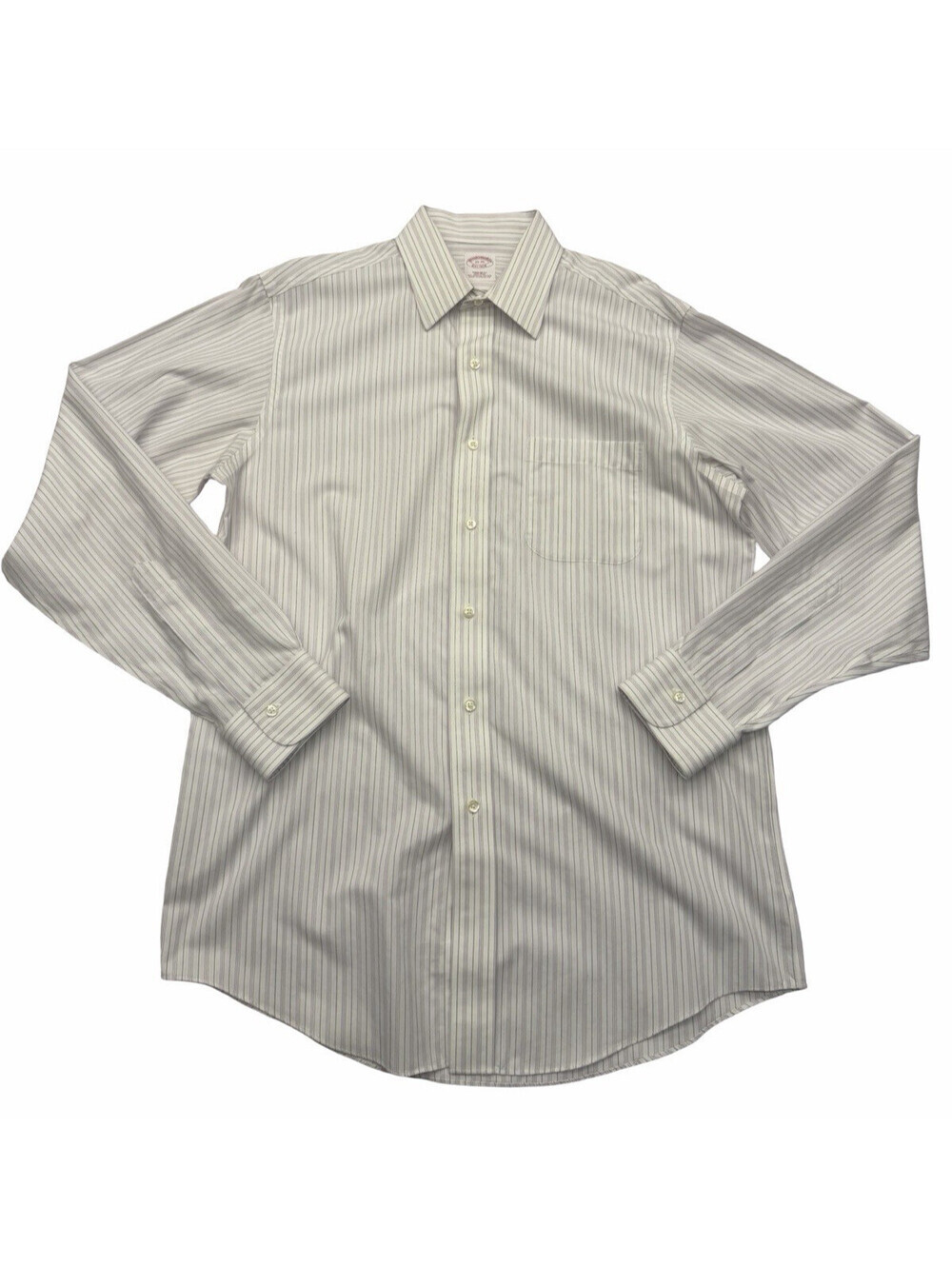 Brooks Brothers Regular Fit Supima Cotton Striped Shirt White Size 15 | 35